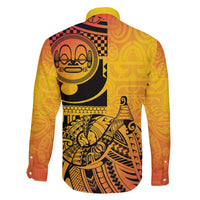 Marquesas Islands Family Matching Off The Shoulder Long Sleeve Dress and Hawaiian Shirt Marquesan Matatiki Fish Hook Patutiki LT14 - Polynesian Pride