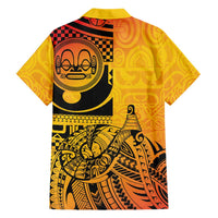 Marquesas Islands Family Matching Off Shoulder Short Dress and Hawaiian Shirt Marquesan Matatiki Fish Hook Patutiki - Polynesian Pride
