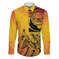 Marquesas Islands Family Matching Off Shoulder Short Dress and Hawaiian Shirt Marquesan Matatiki Fish Hook Patutiki - Polynesian Pride