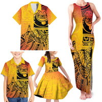 Marquesas Islands Family Matching Tank Maxi Dress and Hawaiian Shirt Marquesan Matatiki Fish Hook Patutiki - Polynesian Pride