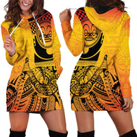 Marquesas Islands Hoodie Dress Marquesan Matatiki Fish Hook Patutiki - Polynesian Pride