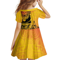 Marquesas Islands Kid Short Sleeve Dress Marquesan Matatiki Fish Hook Patutiki - Polynesian Pride
