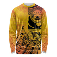 Marquesas Islands Long Sleeve Shirt Marquesan Matatiki Fish Hook Patutiki - Polynesian Pride