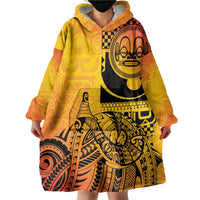 Marquesas Islands Wearable Blanket Hoodie Marquesan Matatiki Fish Hook Patutiki - Polynesian Pride