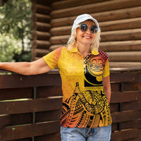 Marquesas Islands Women Polo Shirt Marquesan Matatiki Fish Hook Patutiki - Polynesian Pride