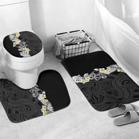 Black Samoa Tattoo Bathroom Set Plumeria Samoan Ocean Tatau Pattern - Polynesian Pride