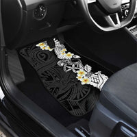 Black Samoa Tattoo Car Mats Plumeria Samoan Ocean Tatau Pattern - Polynesian Pride
