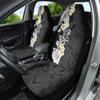 Black Samoa Tattoo Car Seat Cover Plumeria Samoan Ocean Tatau Pattern - Polynesian Pride