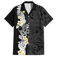 Black Samoa Tattoo Family Matching Short Sleeve Bodycon Dress and Hawaiian Shirt Plumeria Samoan Ocean Tatau Pattern - Polynesian Pride