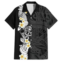 Black Samoa Tattoo Family Matching Summer Maxi Dress and Hawaiian Shirt Plumeria Samoan Ocean Tatau Pattern LT14 Dad's Shirt - Short Sleeve Black - Polynesian Pride