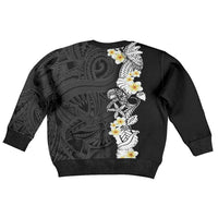 Black Samoa Tattoo Kid Ugly Christmas Sweater Plumeria Samoan Ocean Tatau Pattern - Polynesian Pride