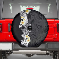 Black Samoa Tattoo Spare Tire Cover Plumeria Samoan Ocean Tatau Pattern - Polynesian Pride