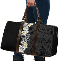Black Samoa Tattoo Travel Bag Plumeria Samoan Ocean Tatau Pattern - Polynesian Pride
