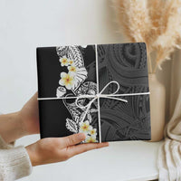 Black Samoa Tattoo Wrapping Paper Plumeria Samoan Ocean Tatau Pattern - Polynesian Pride