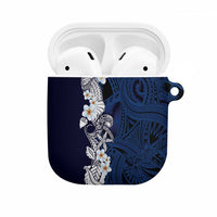 Blue Samoa Tattoo AirPods Case Plumeria Samoan Ocean Tatau Pattern - Polynesian Pride