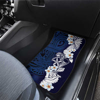 Blue Samoa Tattoo Car Mats Plumeria Samoan Ocean Tatau Pattern - Polynesian Pride
