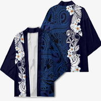 Blue Samoa Tattoo Kimono Plumeria Samoan Ocean Tatau Pattern - Polynesian Pride