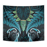 Aotearoa Pounamu Niho Tapestry Silver Fern Mix Maori Pattern - Turquoise