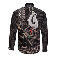 Aotearoa Hei Matau Long Sleeve Button Shirt Haka Kiwi Mix Maori Mangopare