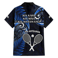 New Zealand Tiki Tennis Hawaiian Shirt 2024 Aotearoa Tenehi Maori Silver Fern - Blue LT14 - Polynesian Pride