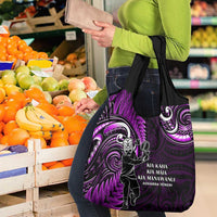 New Zealand Tiki Tennis Grocery Bag Aotearoa Tenehi Maori Silver Fern - Purple