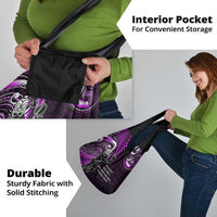 New Zealand Tiki Tennis Grocery Bag Aotearoa Tenehi Maori Silver Fern - Purple