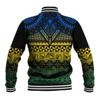 Halo Olaketa Solomon Islands Baseball Jacket Melanesian Tribal Pattern Gradient Version LT14 - Polynesian Pride