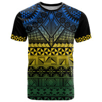 Halo Olaketa Solomon Islands T Shirt Melanesian Tribal Pattern Gradient Version LT14 Black - Polynesian Pride