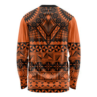 Halo Olaketa Solomon Islands Long Sleeve Shirt Melanesian Tribal Pattern Orange Version LT14 - Polynesian Pride