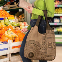 Fakaalofa Lahi Atu Niue Grocery Bag Vintage Hiapo Pattern Brown Version