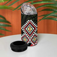 Kia Ora Aotearoa 4 in 1 Can Cooler Tumbler 2025 Pasifika Maori Taniko Motifs