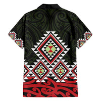 Kia Ora Aotearoa Family Matching Off Shoulder Short Dress and Hawaiian Shirt 2025 Pasifika Maori Taniko Motifs LT14 - Polynesian Pride