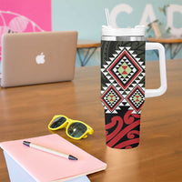 Kia Ora Aotearoa Tumbler With Handle 2025 Pasifika Maori Taniko Motifs