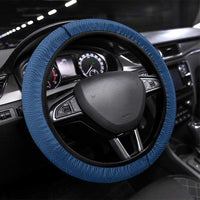 Japanese Geisha Koi Fish Steering Wheel Cover Cherry Blossoms Blue Seigaiha Pattern - Polynesian Pride