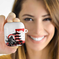 Japanese Samurai Warrior Enso AirPods Case Japan Pagoda Sakura Watercolor - Polynesian Pride