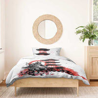Japanese Samurai Warrior Enso Bedding Set Japan Pagoda Sakura Watercolor - Polynesian Pride