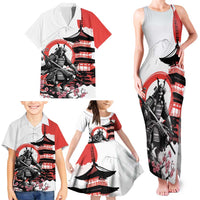 Japanese Samurai Warrior Enso Family Matching Tank Maxi Dress and Hawaiian Shirt Japan Pagoda Sakura Watercolor LT14 - Polynesian Pride