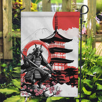 Japanese Samurai Warrior Enso Garden Flag Japan Pagoda Sakura Watercolor - Polynesian Pride