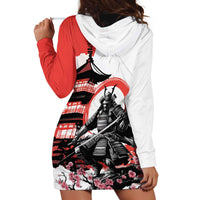 Japanese Samurai Warrior Enso Hoodie Dress Japan Pagoda Sakura Watercolor - Polynesian Pride