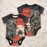 Japanese Dragon Katana Enso Baby Onesie Japan Pagoda Seamless Cloud