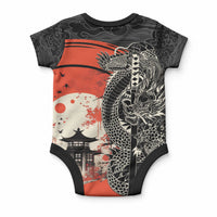 Japanese Dragon Katana Enso Baby Onesie Japan Pagoda Seamless Cloud