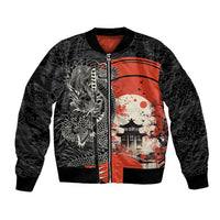 Japanese Dragon Katana Enso Bomber Jacket Japan Pagoda Seamless Cloud - Polynesian Pride