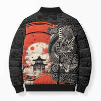 Japanese Dragon Katana Enso Bomber Puffer Jacket Japan Pagoda Seamless Cloud - Polynesian Pride