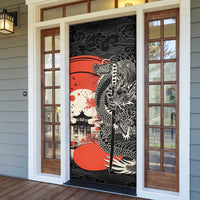 Japanese Dragon Katana Enso Door Cover Japan Pagoda Seamless Cloud - Polynesian Pride