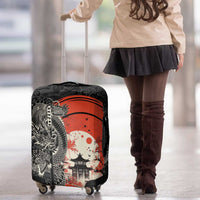 Japanese Dragon Katana Enso Luggage Cover Japan Pagoda Seamless Cloud - Polynesian Pride