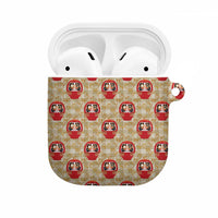 Japanese Daruma Doll AirPods Case Palaka With Seamless Bamboo Pattern - Polynesian Pride