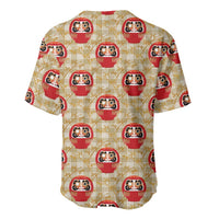 Japanese Daruma Doll Baseball Jersey Palaka With Seamless Bamboo Pattern - Polynesian Pride