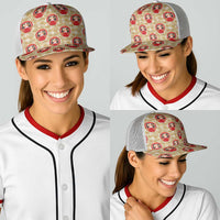 Japanese Daruma Doll Baseball Net Cap Palaka With Seamless Bamboo Pattern LT14 - Polynesian Pride