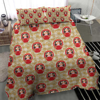Japanese Daruma Doll Bedding Set Palaka With Seamless Bamboo Pattern - Polynesian Pride