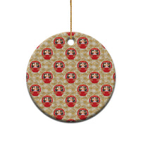Japanese Daruma Doll Ceramic Ornament Palaka With Seamless Bamboo Pattern LT14 - Polynesian Pride